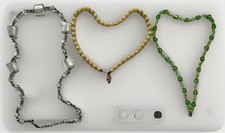 Collane Tre Collane Vintage Eleganti Di Quarzo Argento, Verde E Gialla Per Donna