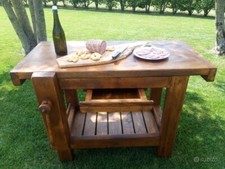 Banco Falegname per arredo morsa e cassetto legno massello 117x57h83cm SU MISURA