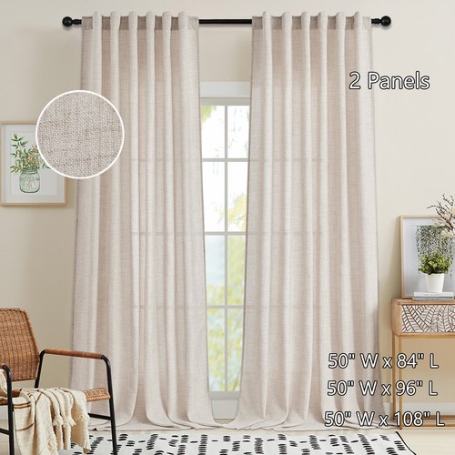 Tenda stile lino pannelli - 2,