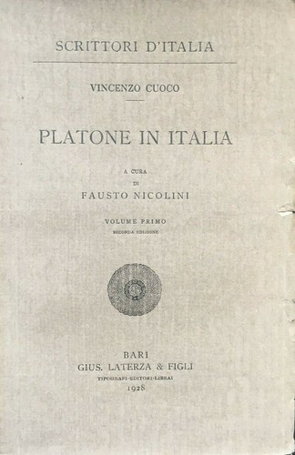 1928 vincenzo cuoco - cuoco,, platone