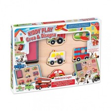 GIOCO TIMBRINI IN LEGNO CREA, DISEGNA E COLORA MACCHINE - BAMBINI 3+ ANNI