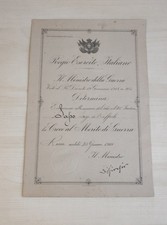 Regio Esercito WW1  Diploma Medaglia  Merito di Guerra alla Memoria Anno 1925