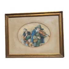 Incisione Dipinti Antica Scuola Fiammingo Xvii Secolo " Musicisti "