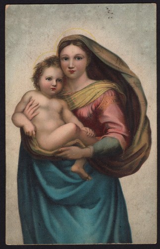 Santino antico postale - postale, la