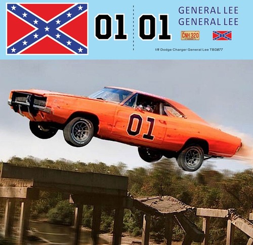 Decals for general lee - 1/8 decals,