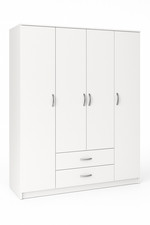 Armadio guardaroba armadio multiuso bianco 205 x 160 x 52 cm