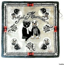 FOULARD BRACCIALINI "JUST MARRIED" grey 50X50cm 100% seta MADE IN ITALY