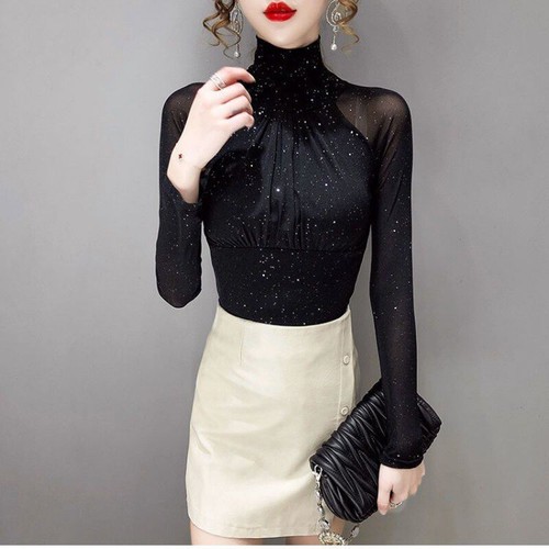 Camicia nera donna - , paillettes