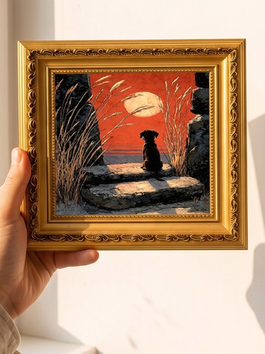 Silhouette tramonto cane nero - cane,