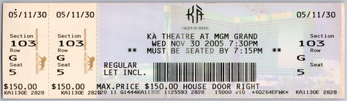 Cirque soleil ticket 2005 - ticket,