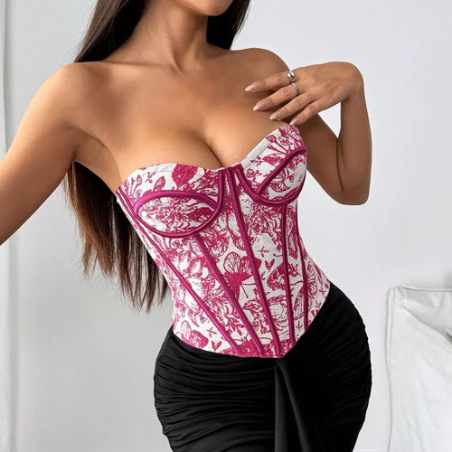 Top corsetto donna rosa - top,