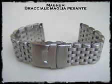 Bracciale Magnum acciaio per orologio maglia pesante regolabile 22-24mm