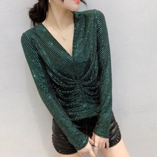 Donna Lucido Paillettes V-Nevk