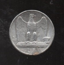 Moneta  da L 5  falsa d'epoca