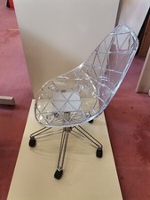 Sedia ufficio seduta casa elegante 4 ruote trasparente da segno design 10003