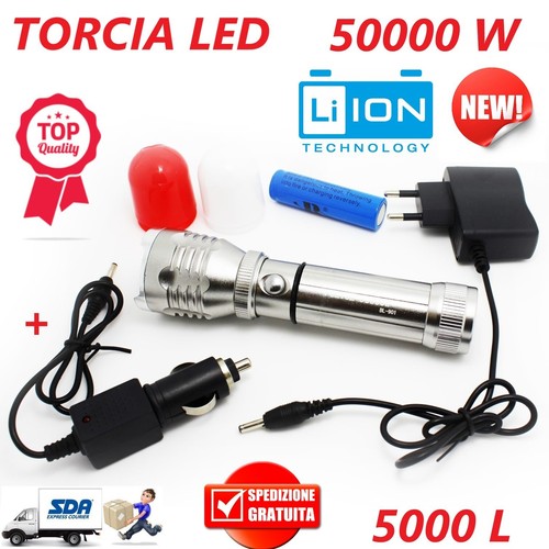 Torcia led ricaricabile - torcia,