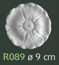 Rosone in gesso bianco per