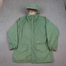 Giacca vintage classe 5 uomo grande verde con cappuccio alpinismo parka a scatto anni 70