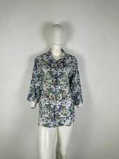 ANTICA SARTORIA CAMICIA DONNA  TAGLIA 2 COLORE CELESTE FANTASIA 
