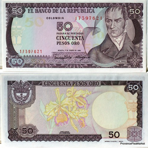 Colombie billet pesos - 50,