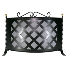 Parascintille per camino modello Box in acciaio nero verniciato misure 70x55h cm