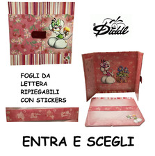 DIDDL DIDDLINA FRIENDS SET CARTA DA LETTERE FOGLI RIPIEGABILI E ADESIVI STICKERS