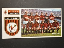 Adesivi in cartolina FORZA MILAN (3 adesivi) fuori raccolta Panini 1972