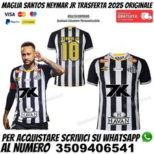 Maglia Santos Neymar Jr Trasferta 2025 Seconda Away Neimar Junior Bambino Bimbo
