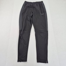 Pantaloni ADIDAS piccoli neri da uomo 100% poliestere pantaloni da pista tasc...