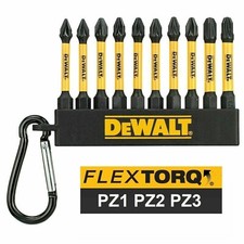 DeWalt 10 pz Flextorq set punte trapano a percussione Pz1 Pz2 Pz3: Makita Bosch Hilti
