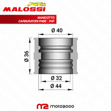 MANICOTTO COLLETTORE MALOSSI PER CARBURATORE DELL'ORTO PHBE PHF 30 E 34 131012B