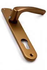 Maniglia Maniglie con Placca per Porte Esterne Quadro 8mm Bronzata GHIDINI GABRY