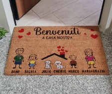 Zerbino dipinto a mano personalizzato cm. 60x90 in cocco antiscivolo per esterno