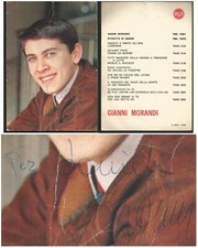 Autografo Gianni MORANDI - con