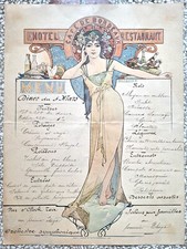 MENU - GEORGES - ART NOUVEAU - LITOGRAFIA - Cafe Bordeaux - 1900 ca
