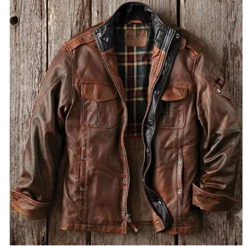 Giacca pelle marrone - giacca,