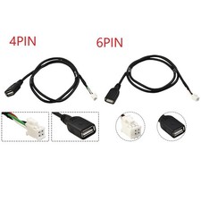 2pcs Adattatore Cavo USB Auto 4Pin & 6Pin 75CM Accessori per Parte Android