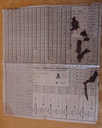 Carta annonaria personale - personale-, da