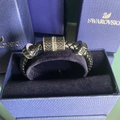 Bracciale uomo swarovski pelle - bracciale,