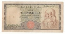 50000 lire leonardo decr - leonardo,