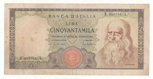 50000 lire leonardo decr - ,