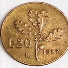 Moneta L. 20 (Lire) 1957 - Rara