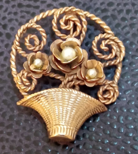 Vintage spilla cestino - spilla,