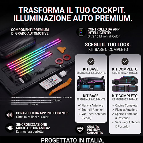 Luci led auto interni ambient - luci,