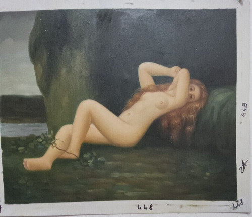 Quadro dama scena nudo dipinto - quadro,