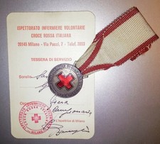 Medaglia nominativa e tessera Croce Rossa Italiana CRI Isp Infermiere Volontarie