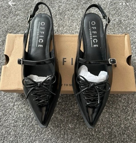 Office sling back black - sling, flat