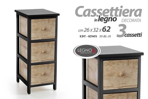 Cassettiera legno mobile - mobile, 3