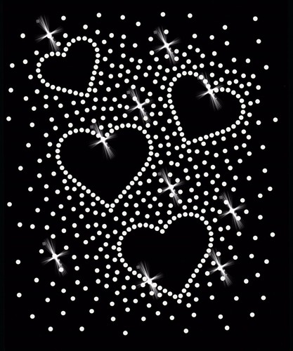 Quadro stirare strass cuori - da,