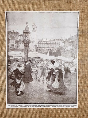 Piazza erbe verona - verona, quadro